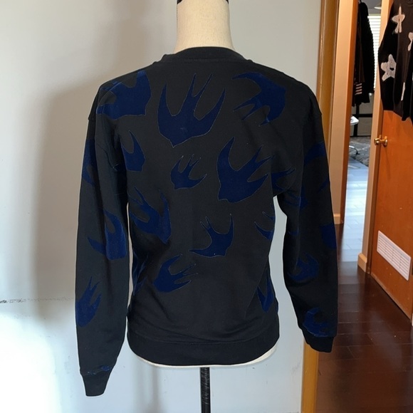 MCQ by ALEXANDER MCQUEEN Black Blue Print Cotton Elastane Sweatshirt size XS - Picture 4 of 7
